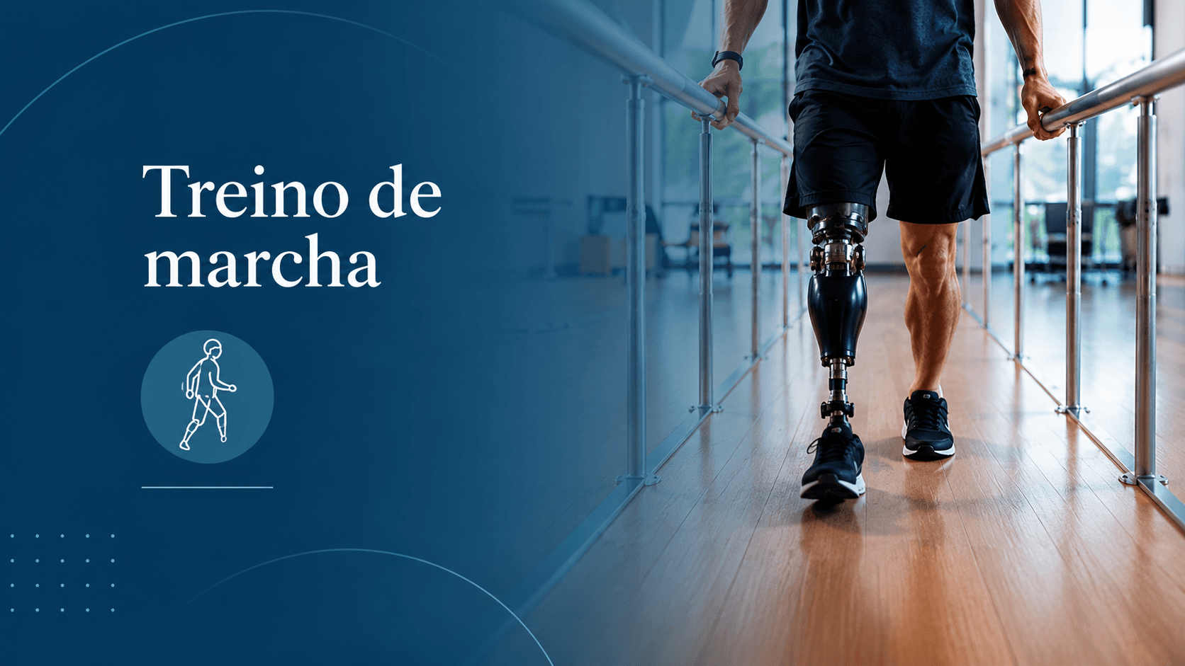 Treino de marcha em barras paralelas